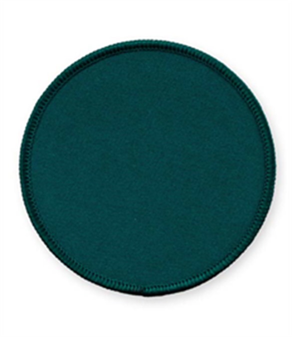 Pack of 25 Bottle Green Circle Badges with Heatseal (choice of edging colour)