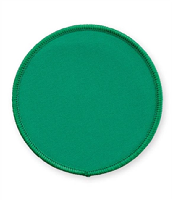 Pack of 25 Emerald Green Circle Badges with Heatseal (choice of edging colour)