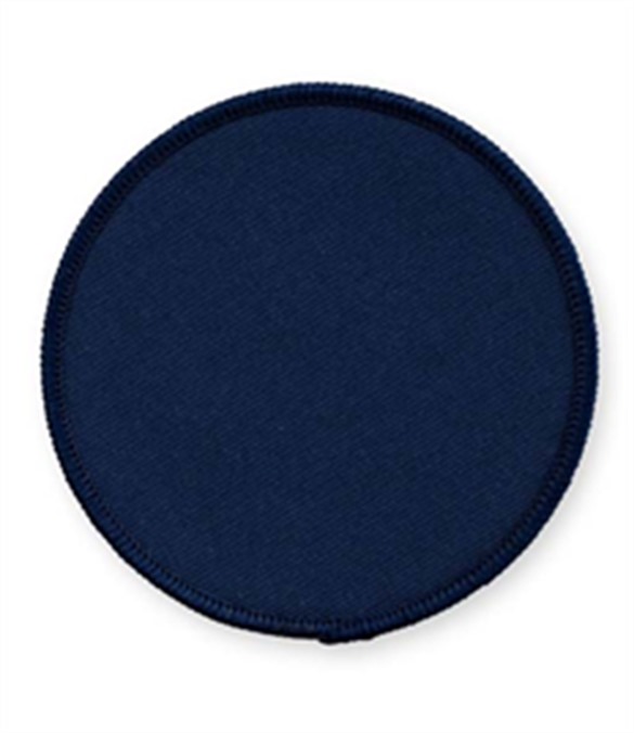 Pack of 25 Navy Circle Badges with Heatseal (choice of edging colour)