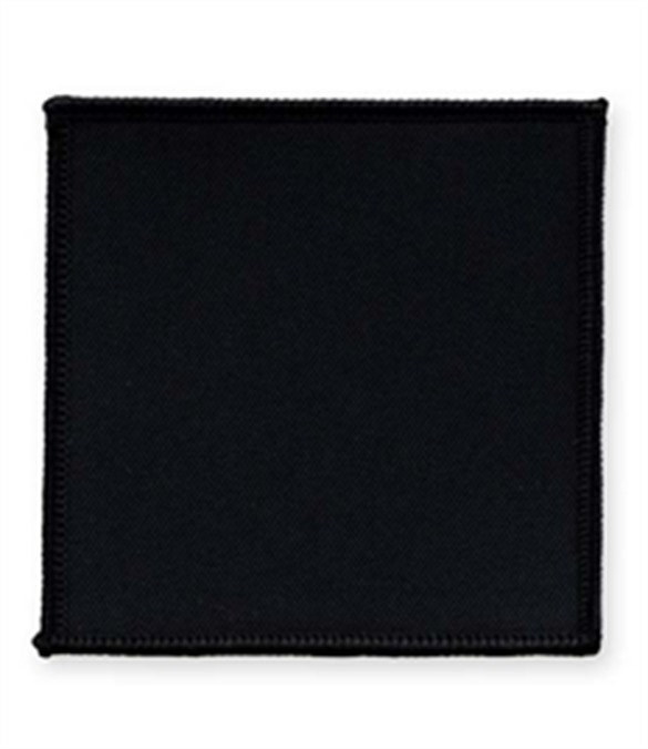 Pack of 25 Black Square Badges with Heatseal (choice of edging colour)