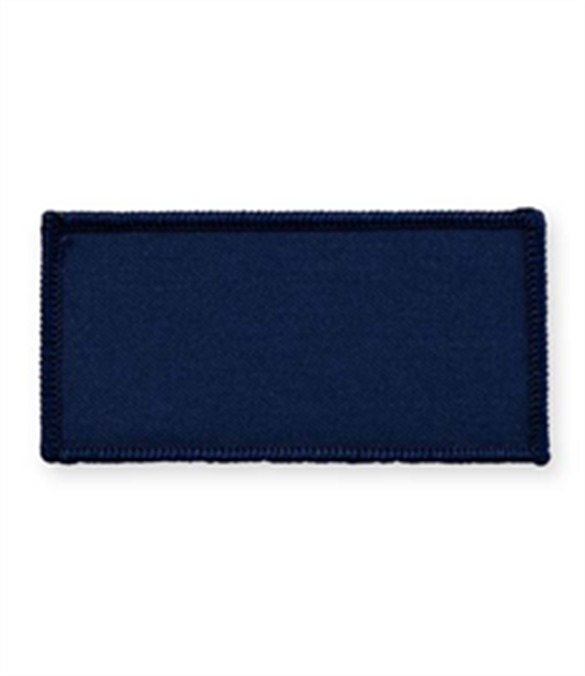 Pack of 25 Navy Rectangle Badges with Heatseal (choice of edging colour)