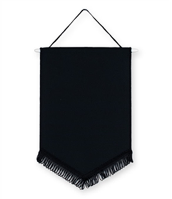 Pack of 10 Black Chevron Pennants (choice of fringe colour)