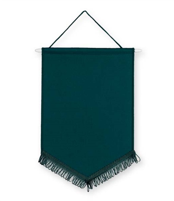 Pack of 10 Bottle Green Satin Chevron Pennants (choice of fringe)