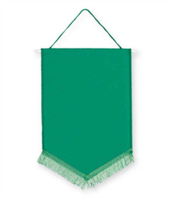 Pack of 10 Emerald Green Chevron Pennants (choice of fringe colour)