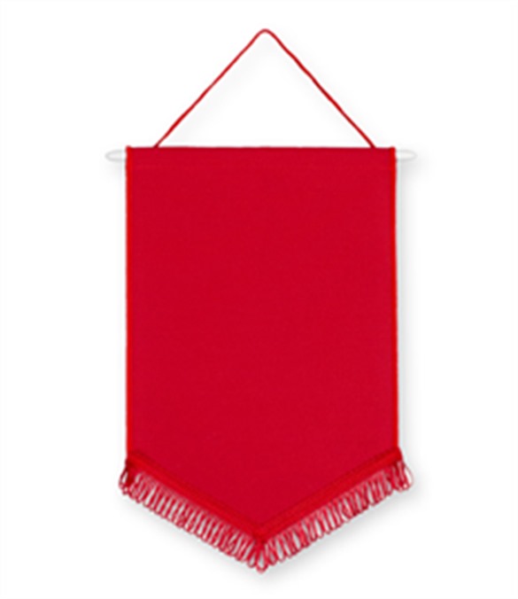 Pack of 10 Red Chevron Pennants (choice of fringe colour)