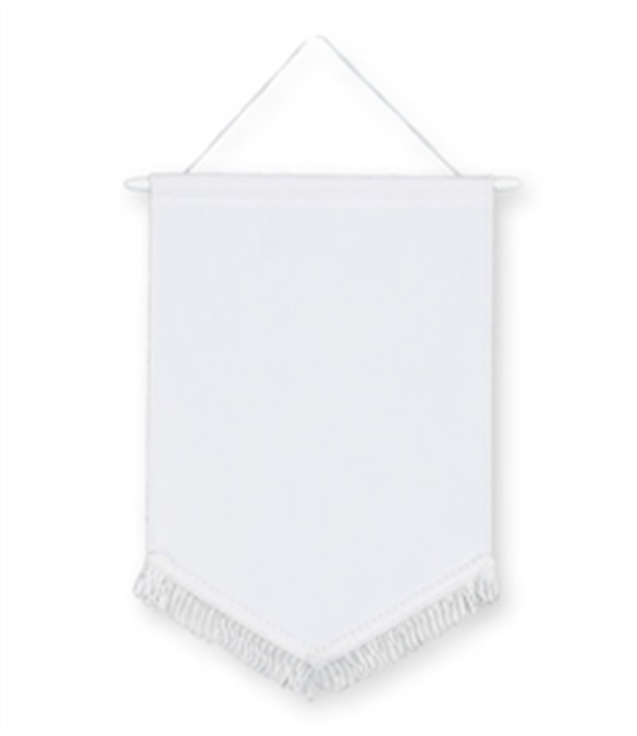 Pack of 10 White Chevron Pennants (choice of fringe colour)