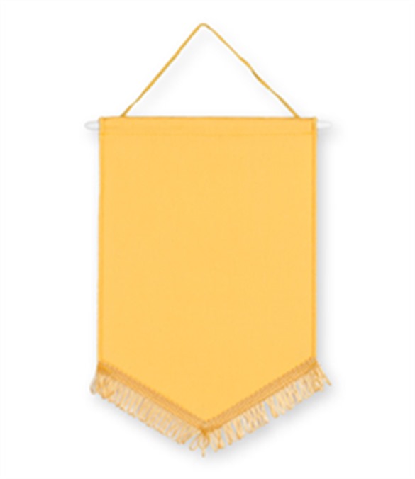 Pack of 10 Yellow Chevron Pennants (choice of fringe colour)