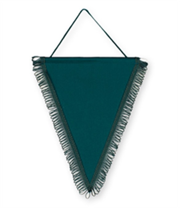 Pack of 10 Bottle Green Triangle Pennants (choice of fringe colour)