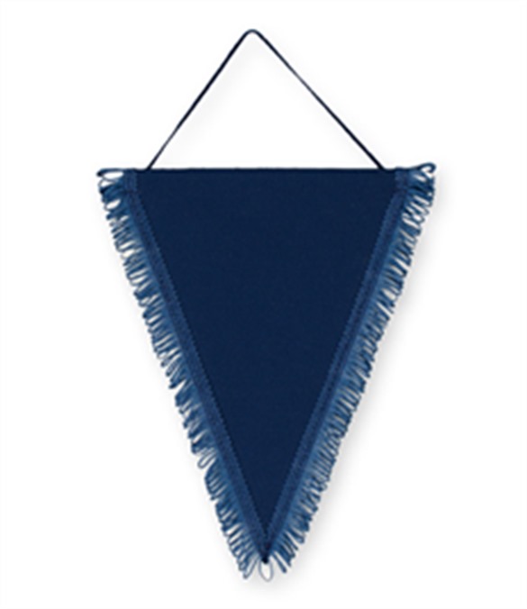 Pack of 10 Navy Triangle Pennants (choice of fringe colour)