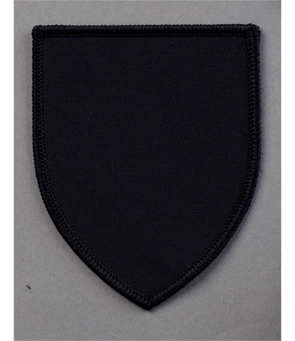 Pack of 25 Black Shield Badge (choice of edging colour)