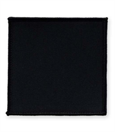Pack of 25 Black Square Badges with Velcro (choice of edging colour)