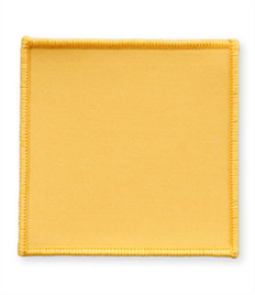 Pack of 25 Yellow Square Badges with Velcro (choice of edging colour)