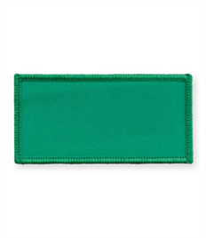 Pack of 25 Emerald Green Rectangle Badges with Velcro (choice of edging colour)