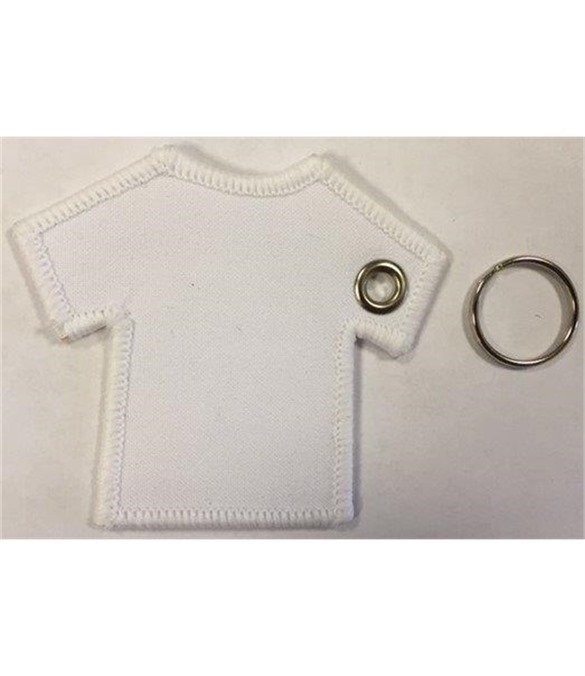 Blank T-Shirt Keyring with Eyelet & Ring (Pack of Ten)