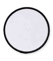 Pack of 25 Black Circle Badges with Heatseal (choice of edging colour)