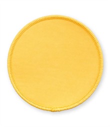 Pack of 25 Yellow Circle Badges (choice of edging colour)