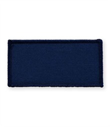 Pack of25 Navy Rectangle Badges (choice of edging colour)
