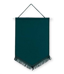 Pack of 10 Bottle Green Satin Chevron Pennants (choice of fringe)