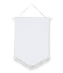 Pack of 10 White Chevron Pennants (choice of fringe colour)