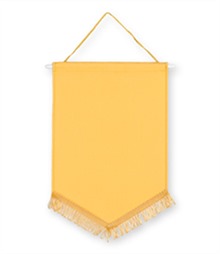 Pack of 10 Yellow Chevron Pennants (choice of fringe colour)