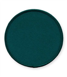 Pack of 25 Bottle Green Circle Badges with Velcro (choice of edging colour)