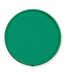 Pack of 25 Emerald Circle Green Badges with Velcro (choice of edging colour)