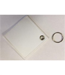 Blank Square Keyring with Eyelet & Ring (Pack of Ten)
